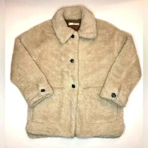 Mango Women’s Faux Shearling Teddy Coat Size- S/M